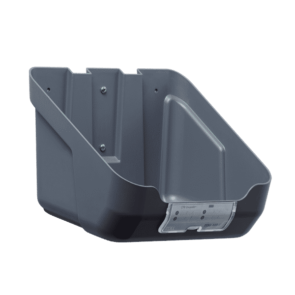 Vægbeslag med plads til AED 3 hjertestarter i taske