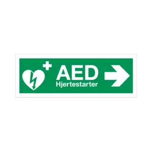 AED label/klistermærke - Højre pil