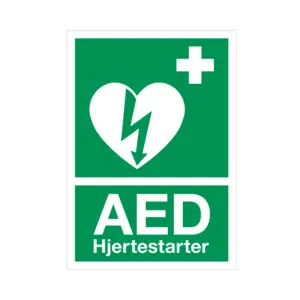 AED label/klistermærke, A5