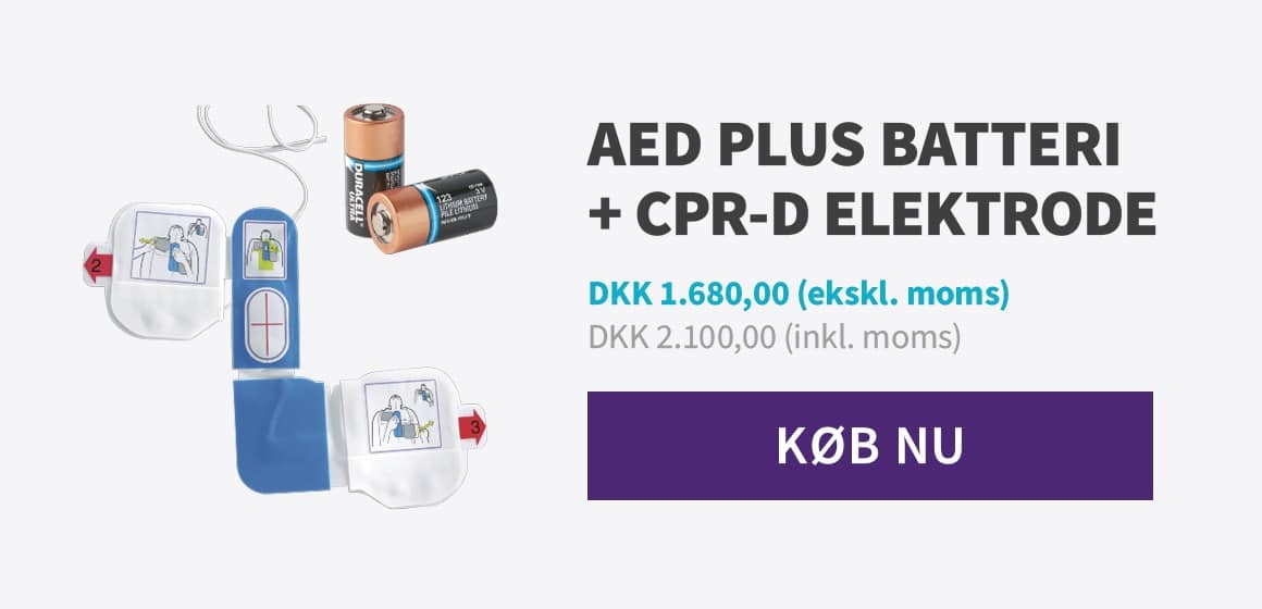 Pakketilbud på ZOLL AED Plus batteri og elektrode.