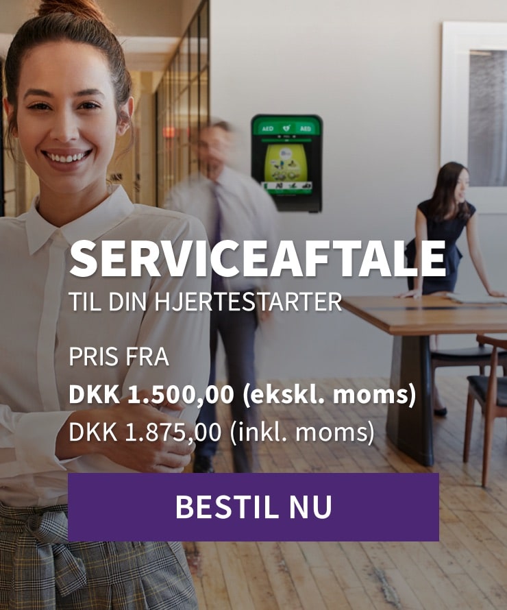 Serviceaftale med 24/7 overvågning af din hjertestarter