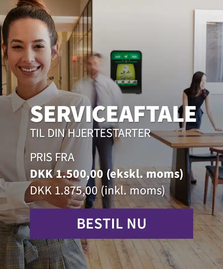 Serviceaftale med 24/7 overvågning af din hjertestarter
