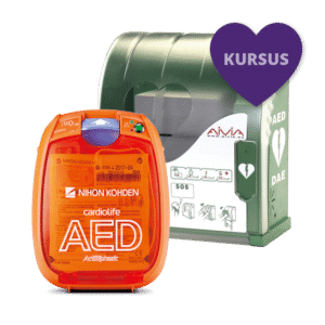 Pakketilbud - Cardiolife AED-3100 hjertestarter inkl. Aivia 200 hjertestarterskab og kursus