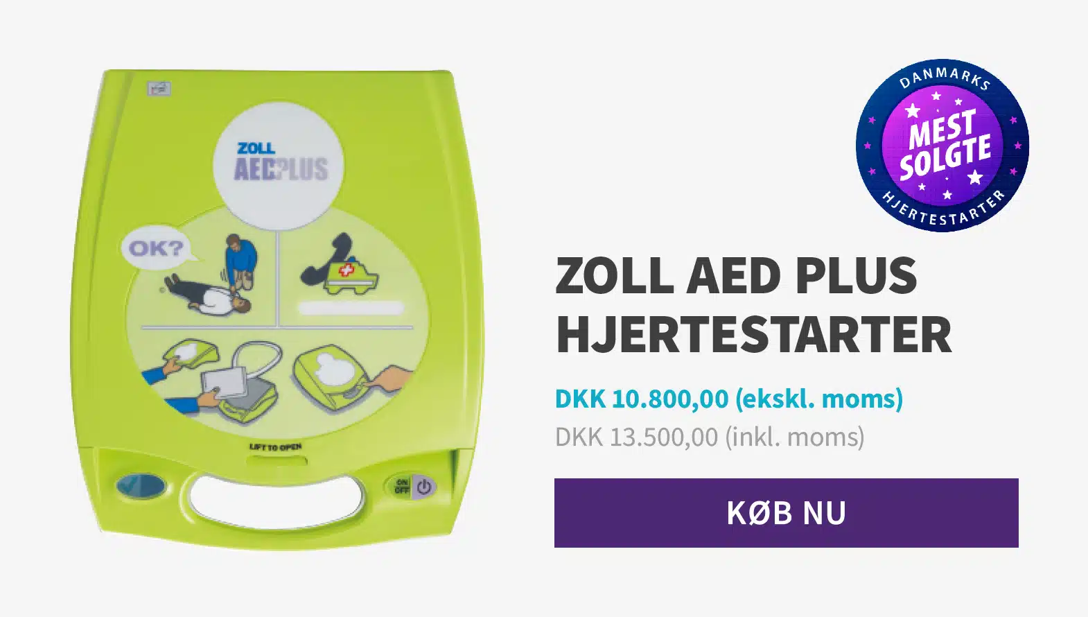 ZOLL AED Plus hjertestarter.